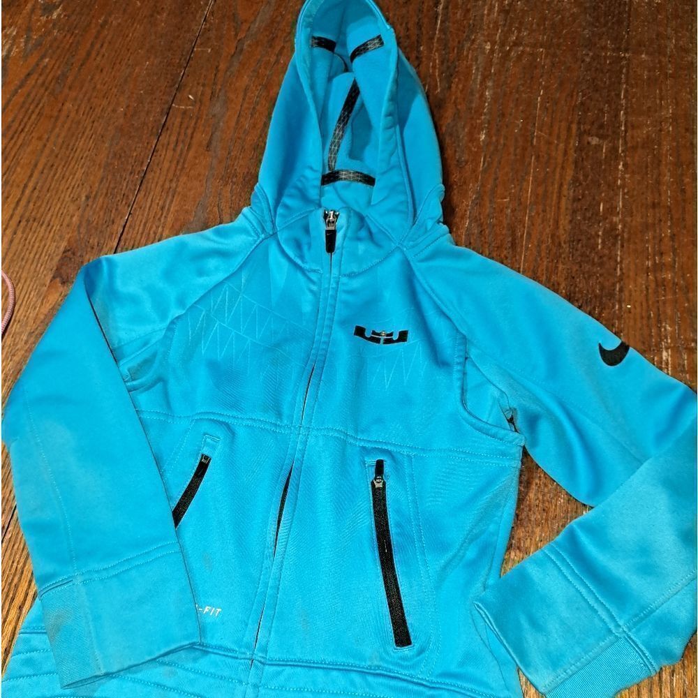 XS Nike Therma Fit Teal Blue Zip Long Sleeve Hoodie Hooded Jacket